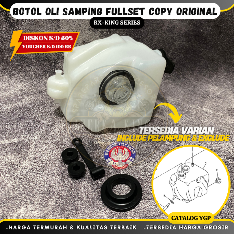 Botol Tabung Oil Oli Samping Olsam Full Set Motor Yamaha RX KING COBRA 1982-1998 RXK FULL LOKAL SUPE