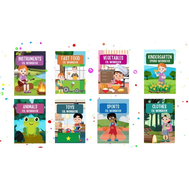 Workbook/Worksheet berbahasa inggris untuk anak TK atau usia 4 5 6 tahun