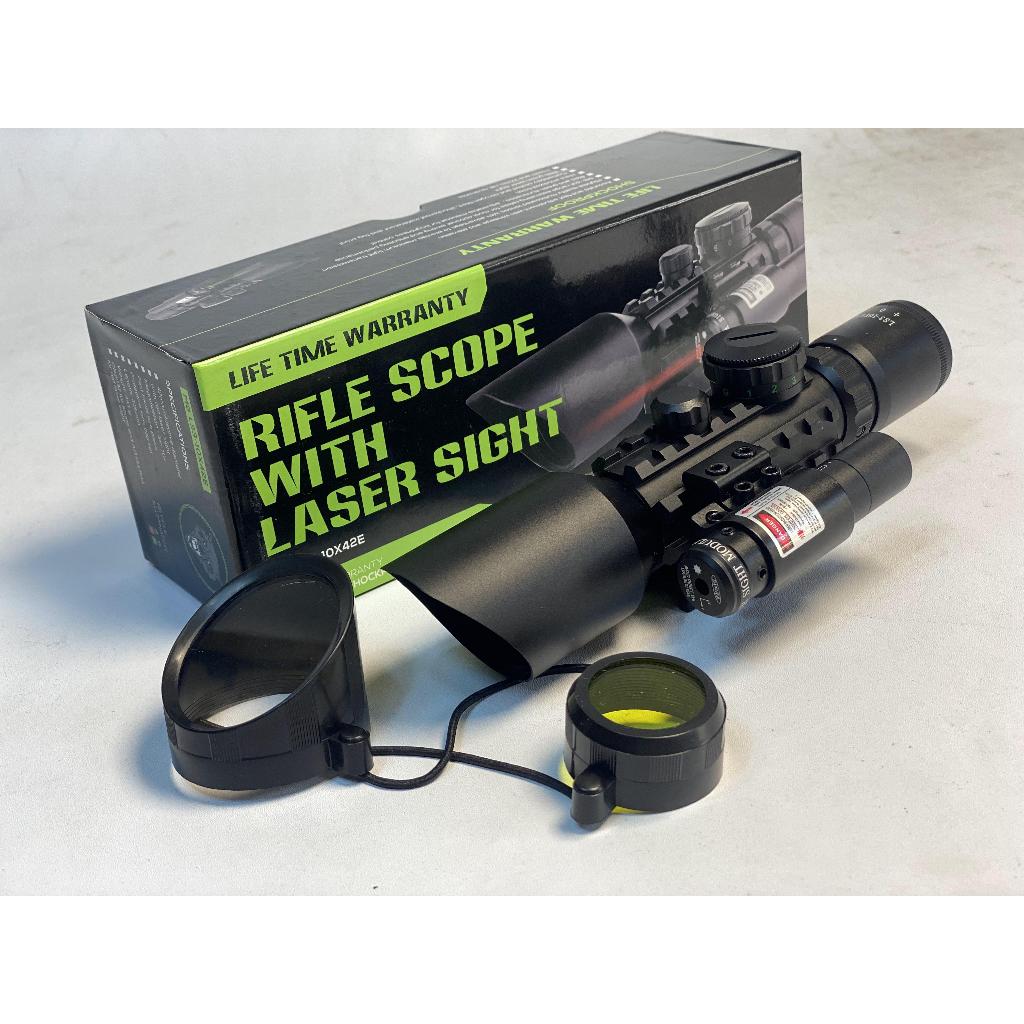 TELESCOPE WITH LASER SIGHT M9 LS3-10X42 E