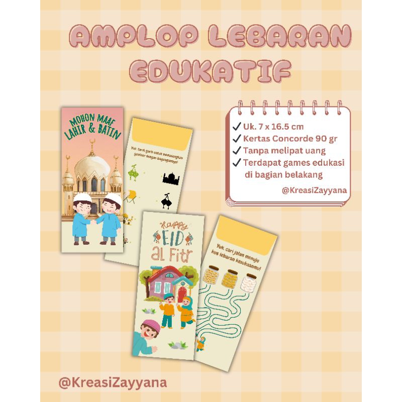 

ANGPAU/AMPLOP LEBARAN EDUKATIF (7 x 16,5 cm)