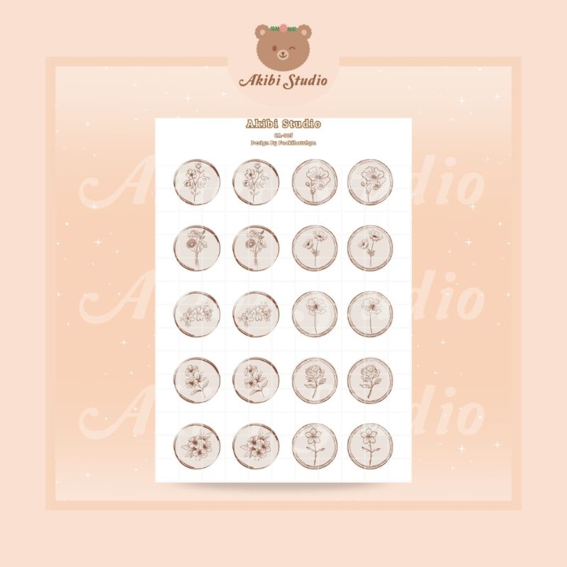 

CA-005 STICKER STAMP BUNGA STICKER JOURNALING