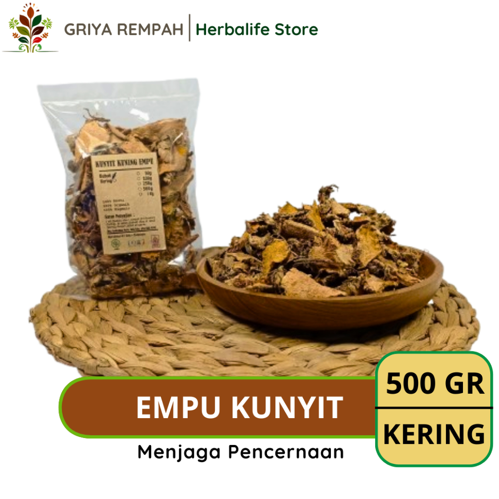 

EMPU KUNYIT KUNING KERING 500 GRAM Biang Rempah Herbal Simplisia Alami untuk Ramuan Jamu Tradisional & Kesehatan Curcuma longa