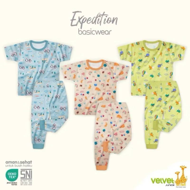 Setelan Baju Pendek Celana Panjang Velvet Junior / Piyama Anak Laki Laki & Perempuan
