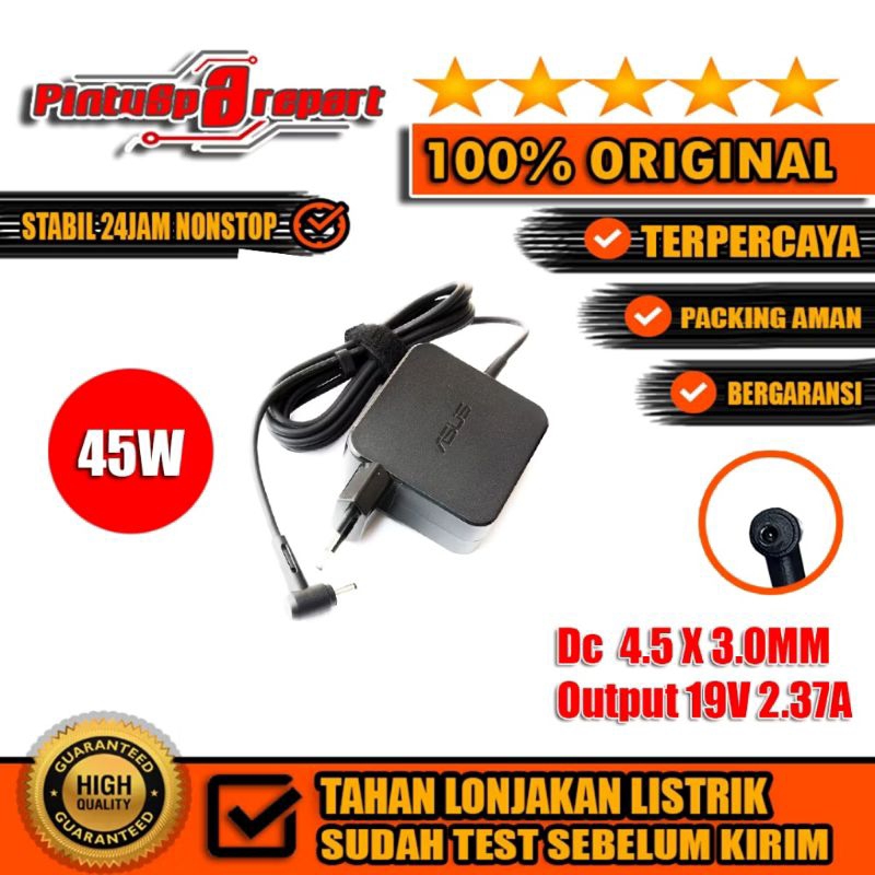 (Genuine Asli 19V 2.37A 45W DC4.5*3.0MM) Original Charger Asus Vivobook 14 A1404 A1404V A1404VA-IPS5