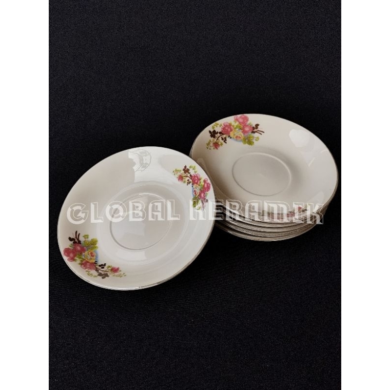 [6pcs] LEPEK KOPI KERAMIK RRT | LEPEL JADUL | TATAKAN GELAS | ALAS CANGKIR
