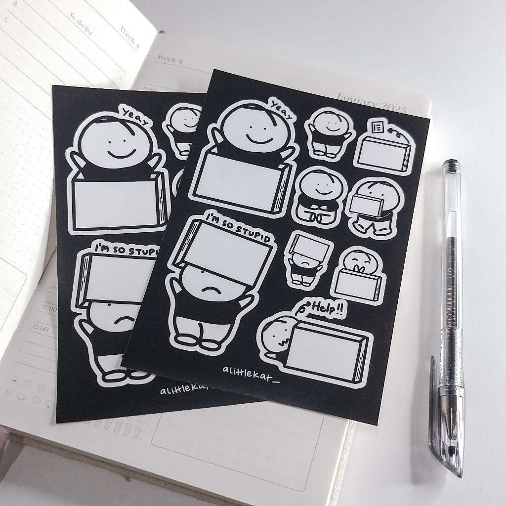 

Alittlekat - Kat in The Box (Sticker Journal Vinyl Kiss Cut)