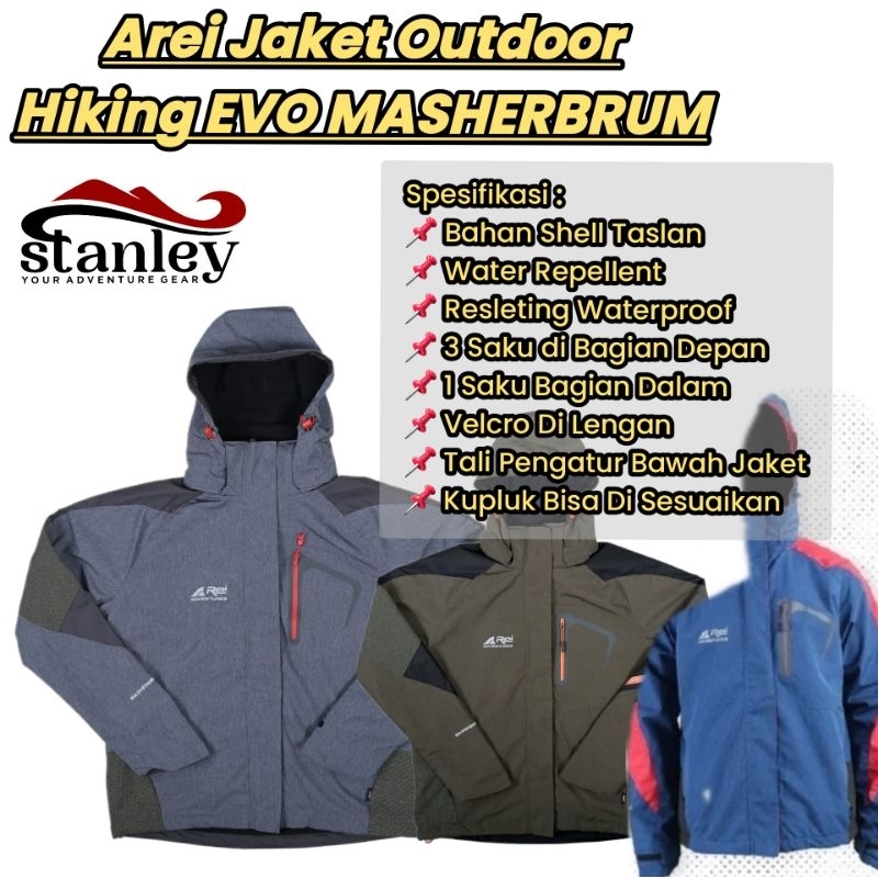 Arei Jaket Outdoor Hiking EVO MASHERBRUM campibg travelling outdoor