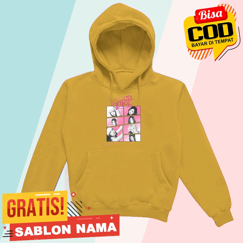 Jaket Hoodie Anak BabyMonster Drip / Jaket Sweater Hoodie Anak Laki Laki & Perempuan Custom Nama Bab