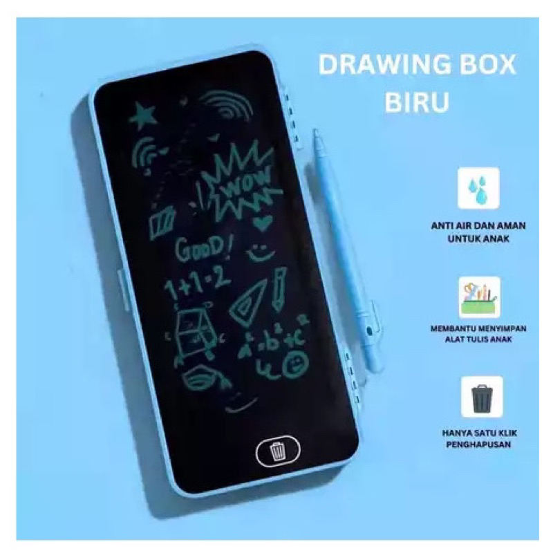 

DDDS - Kotak Pensil Case Lcd Writing Drawing Box Case Pencil Drawing Pad Edukasi 2in1