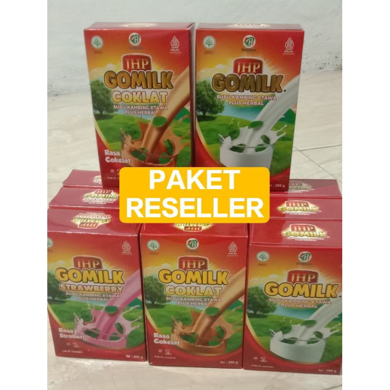 

SUSU KAMBING ETAWA GOMILK PAKET RESELLER 11 BOX KEMASAN 200GR varian rasa Bisa di mix