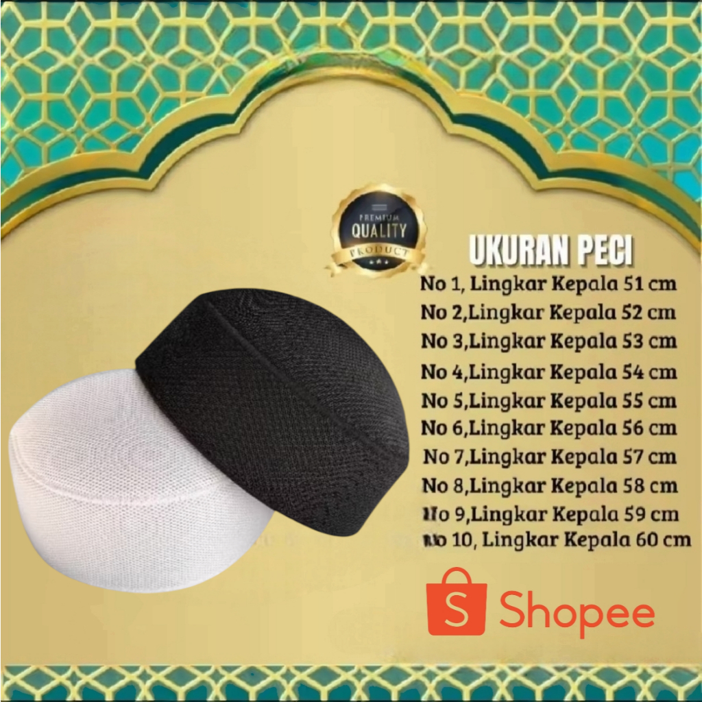 MF peci pakistan mess original / kopiah haji polos hitam putih pria dewasa terbaru