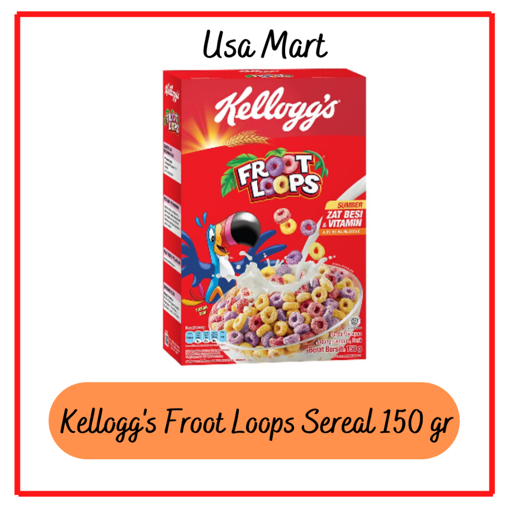 

Kellogg's Froot Loops Sereal 150 gram / Sereal Sehat / Sarapan Sehat / Sereal Buah
