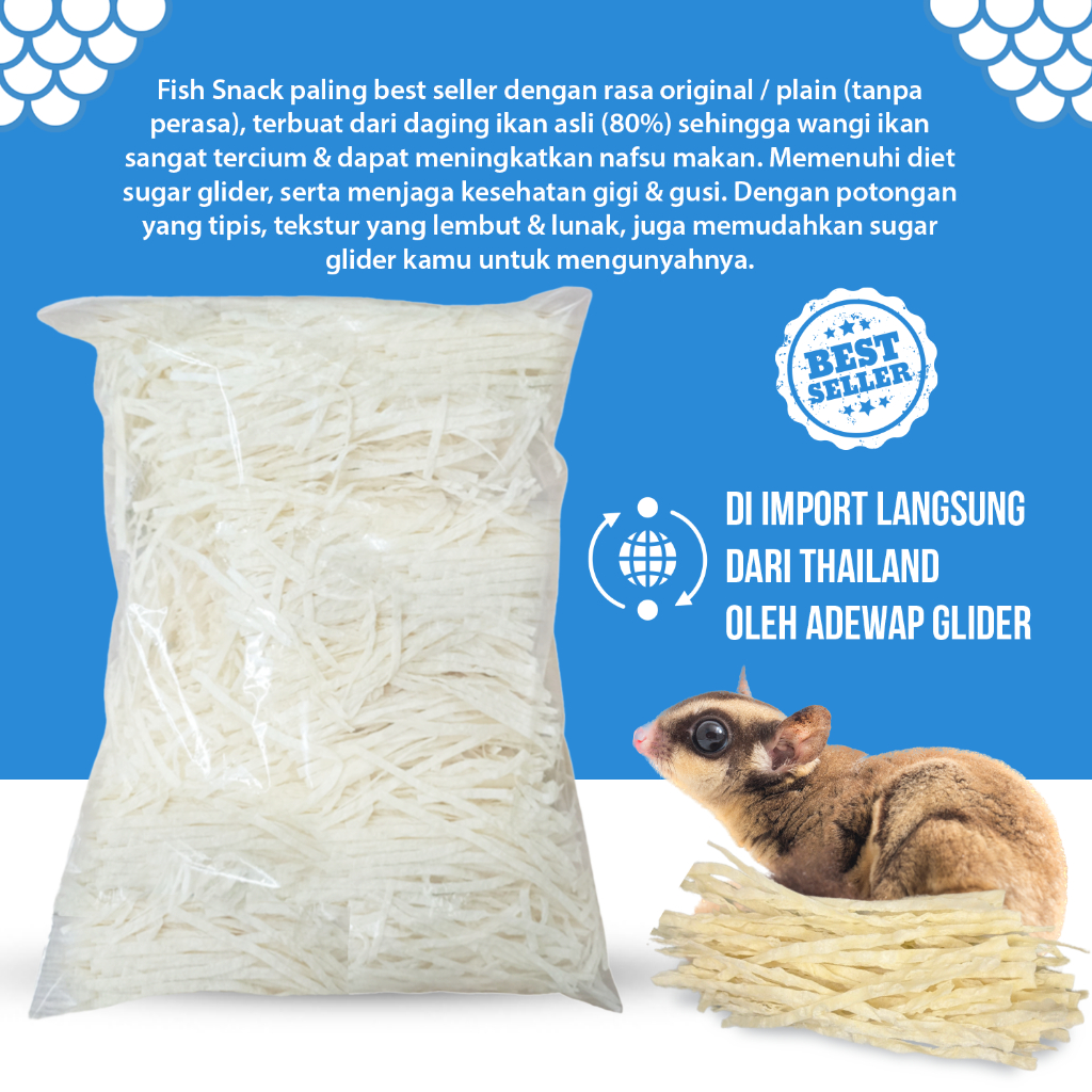 ADEWAP GLIDER Fish Snack Thailand Camilan Sugar Glider - 1KG