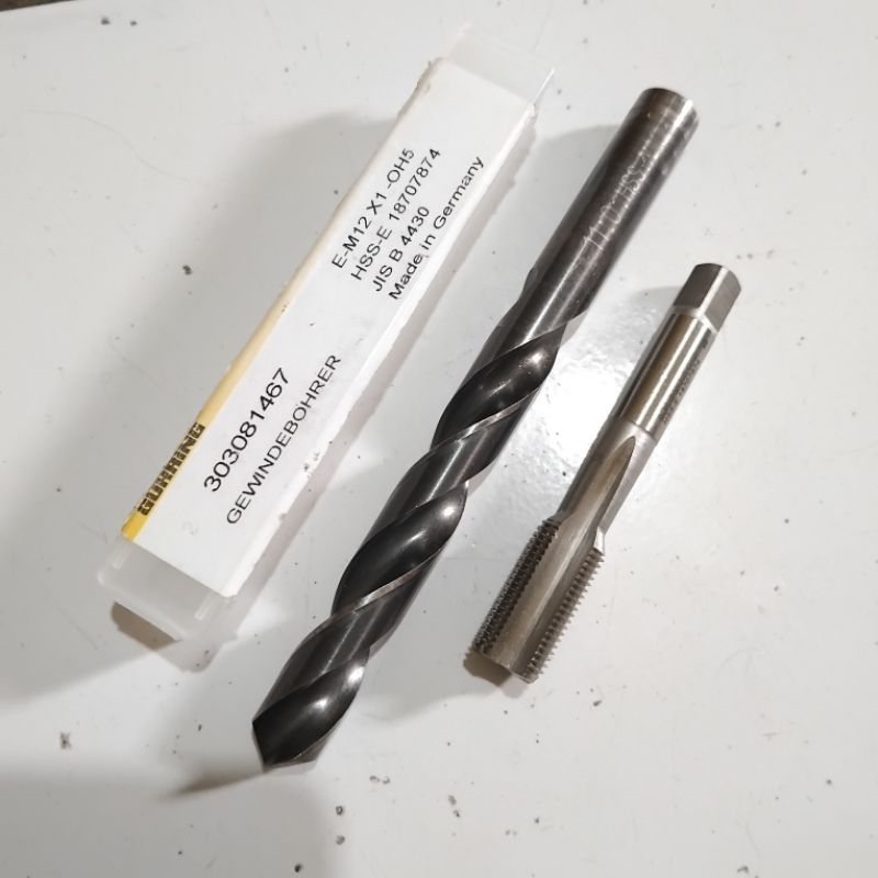 paket tap M12×1 guhring set mata bor 11mm nachi bekas mulus