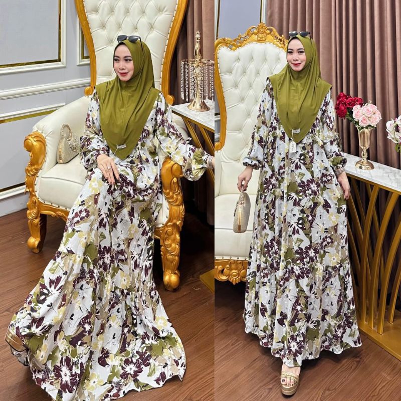GAMIS KATUN RAYON / GAMIS KATUN TUIL / GAMIS SET KERUDUNG / GAMIS MEWAH TERBARU