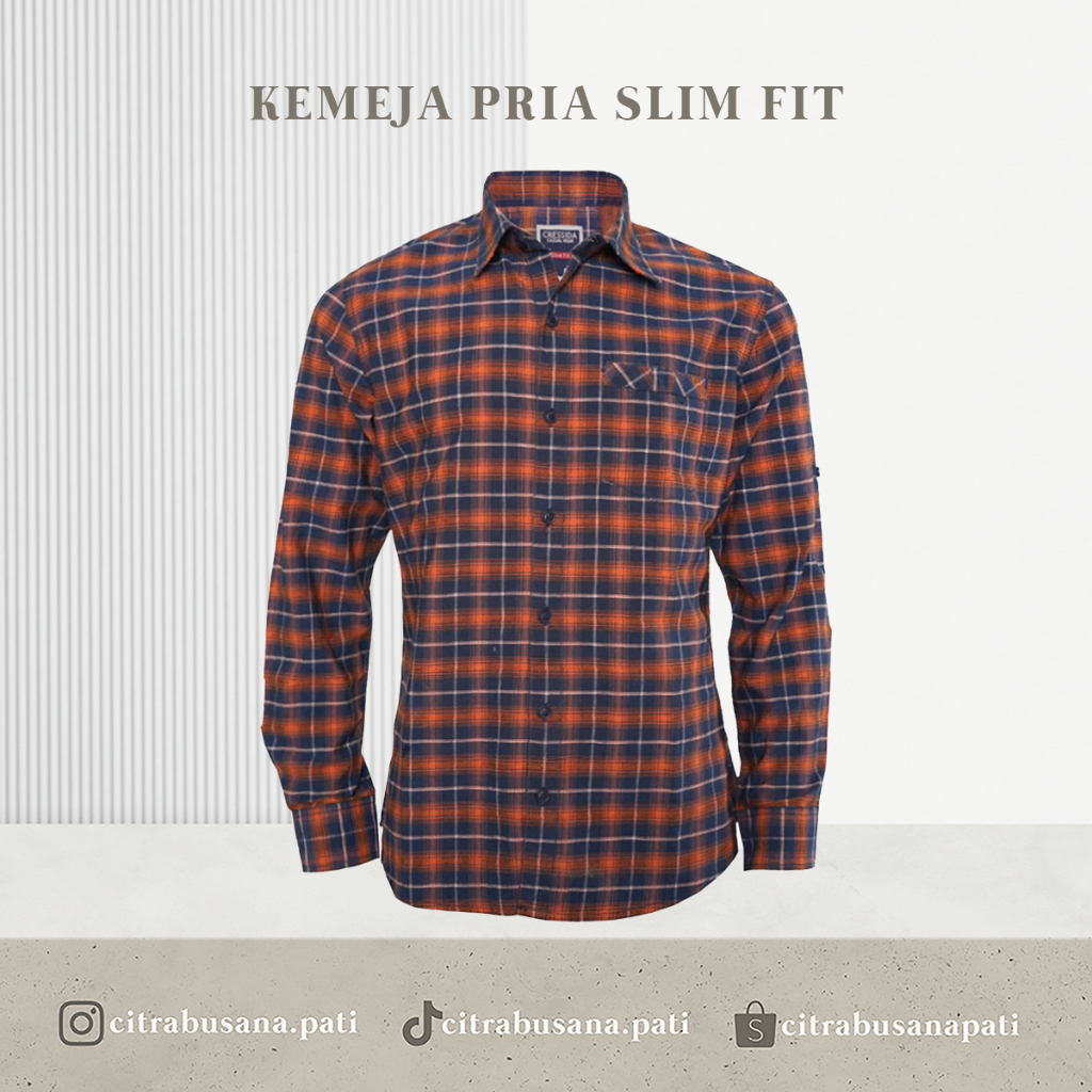 KEMEJA CASUAL SLIM FIT LENGAN PANJANG CRESSIDA