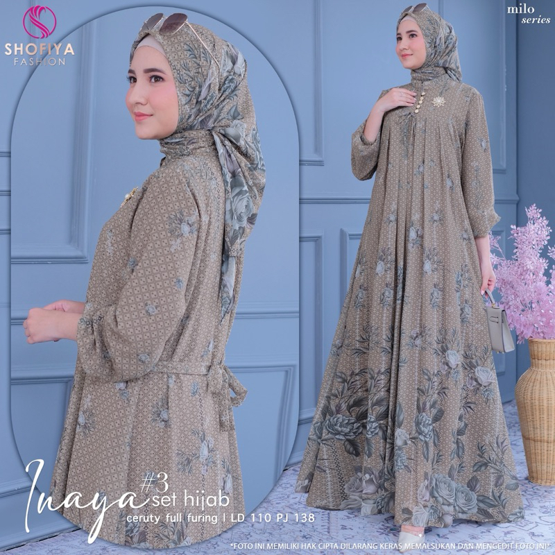 Inaya set hijab shofiya / inaya shofiya series / shofiya series / inaya series / gamis set shofiya /