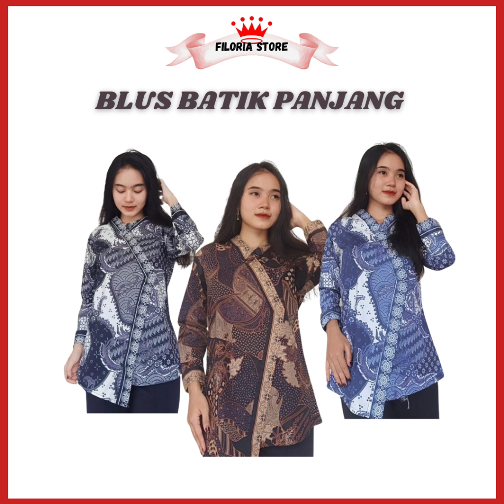 FILORIA - Blus Batik Panjang Blus Panjang Batik Remaja