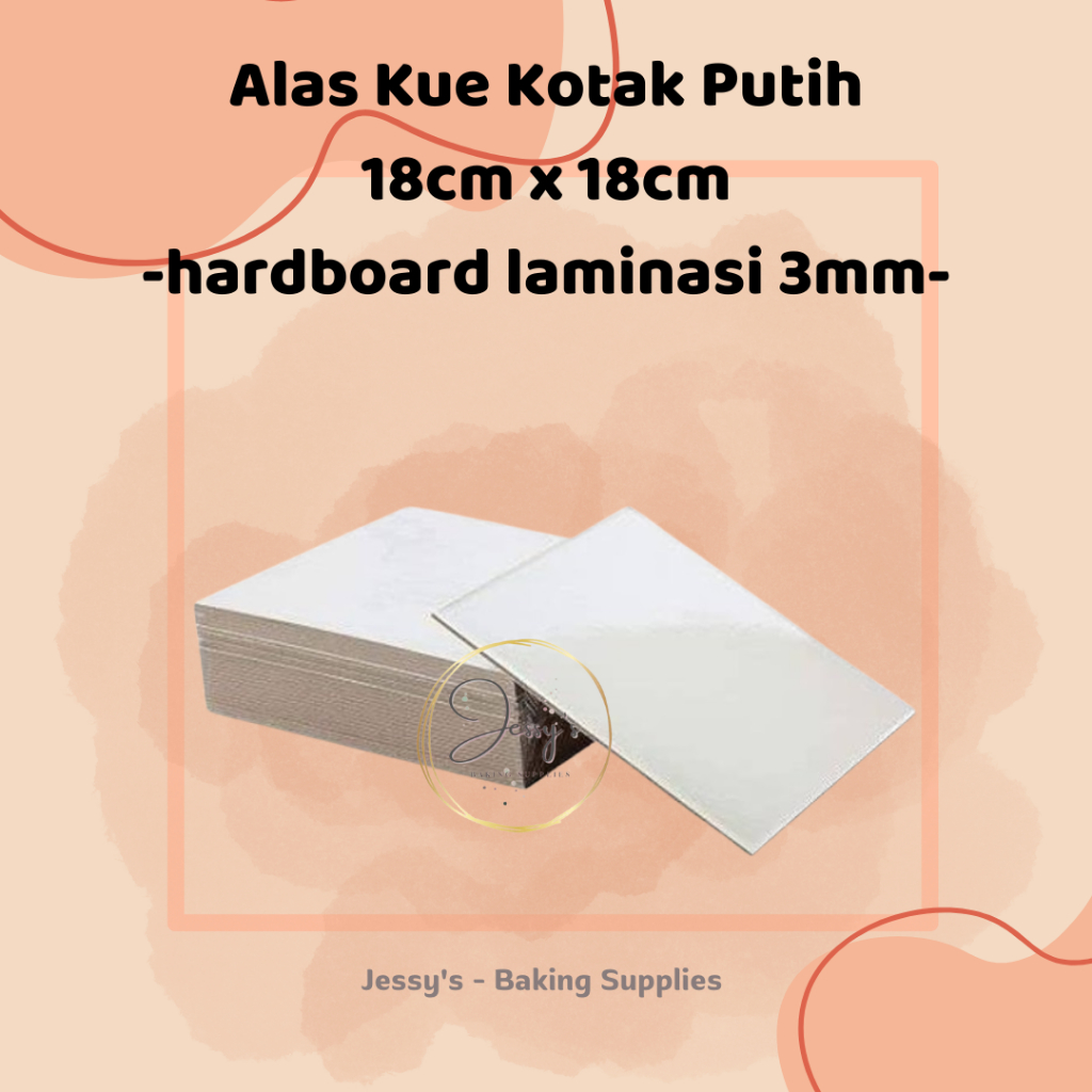 Alas Kue Kotak Putih 18x18, Cake Board Kotak Putih 18x18