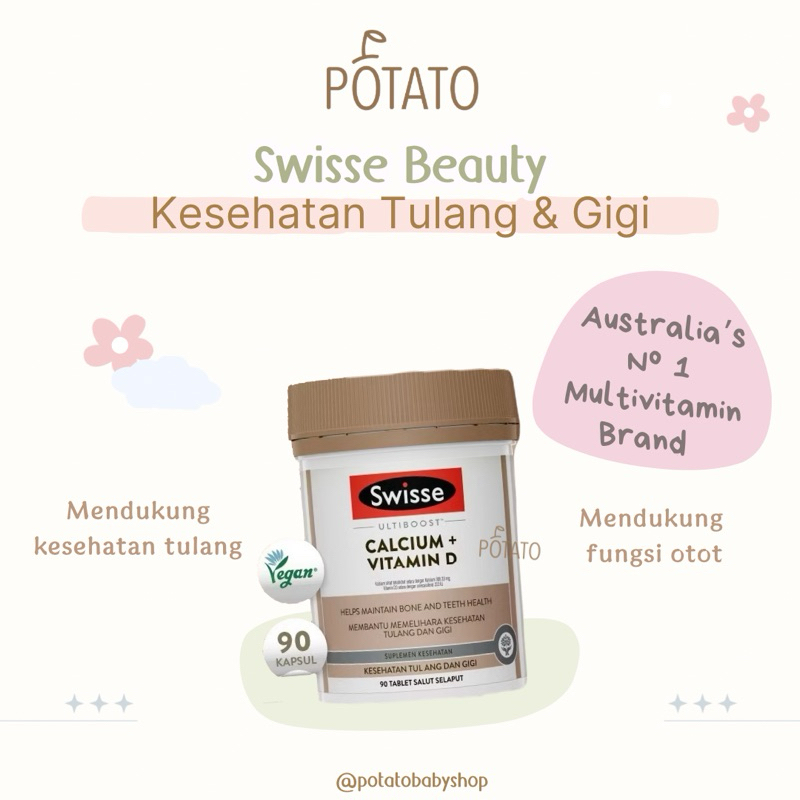 Swisse Ultiboost Calcium & Vitamin D - Suplemen Kalsium & Vit D3