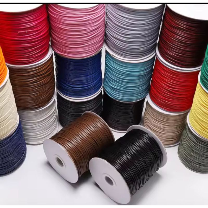 (5METER,10 METER)TALI KOREA 1MM/1,5mm/2mm TALI KULIT KOREA BAHAN GELANG KERAJINAN CRAFT