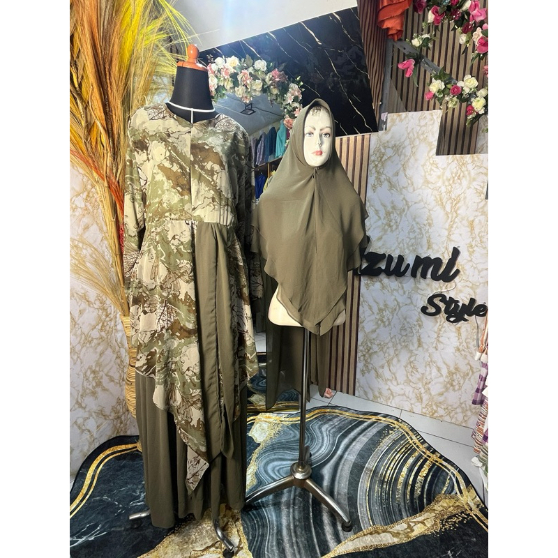 Gamis premium mewah syari ld 120 cm ready