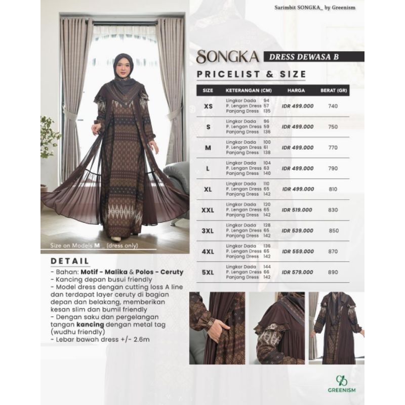 SARIMBIT SONGKA BY GREENISM BAJU LEBARAN GAMIS