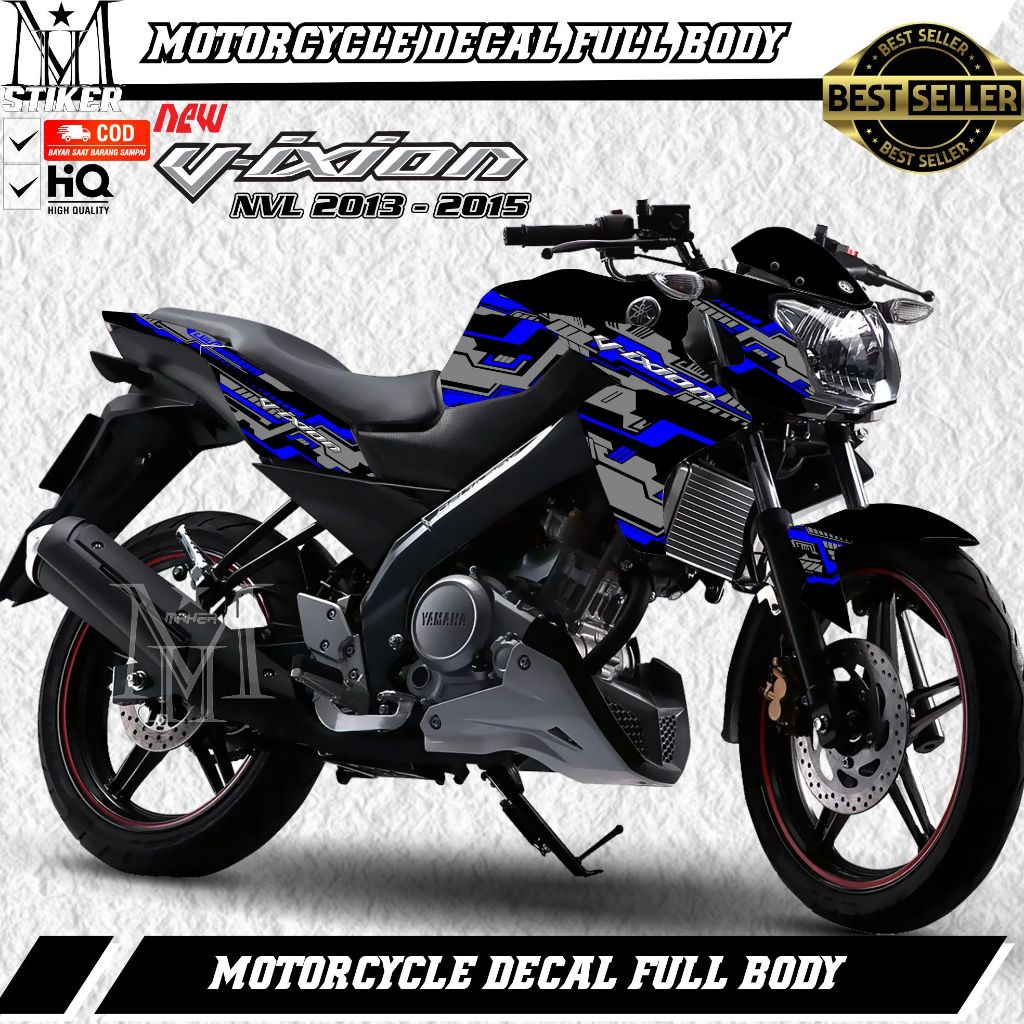 Decal full Body Vixion New NVL 2013 - 2015 Variasi Hitech