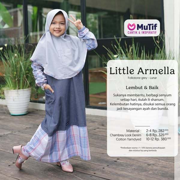 LITTLE ARMELLA BY MUTIF / GAMIS MUTIF ANAK / GAMIS ANAK MUTIF TERBARU / GAMIS ANAK MUTIF ORI / GAMIS