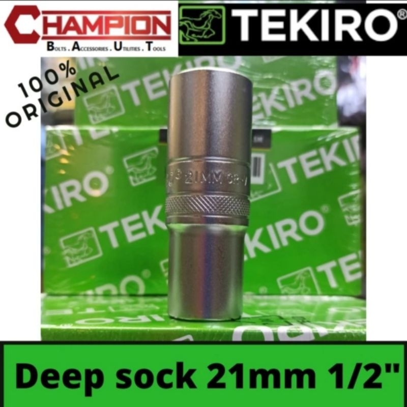 TEKIRO deep sock 21mm 1/2  6 PT kunci roda panjang  SC-DW0499