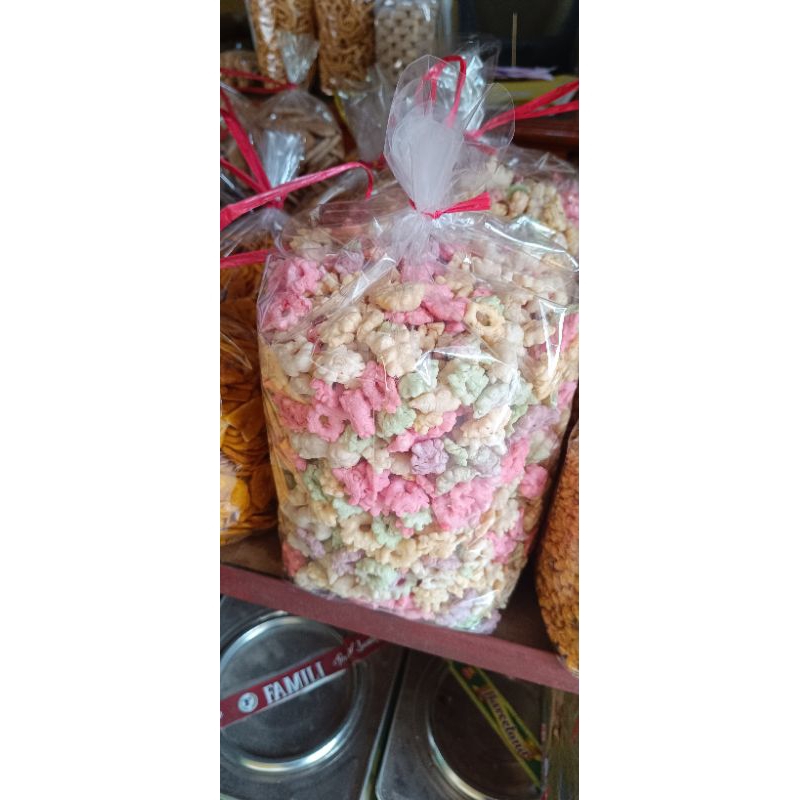 

KUE SAKURA CINCIN WARNA WARNI/KUE CINCIN DAHLIA GURIH RENYAH 500GRAM