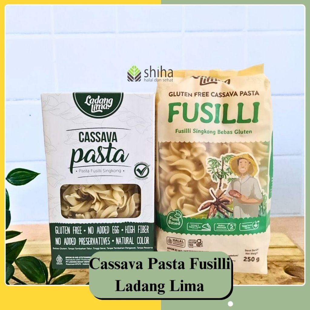 

SHIHA - Pasta Fusilli singkong Ladang Lima 205gram dan 100gram |