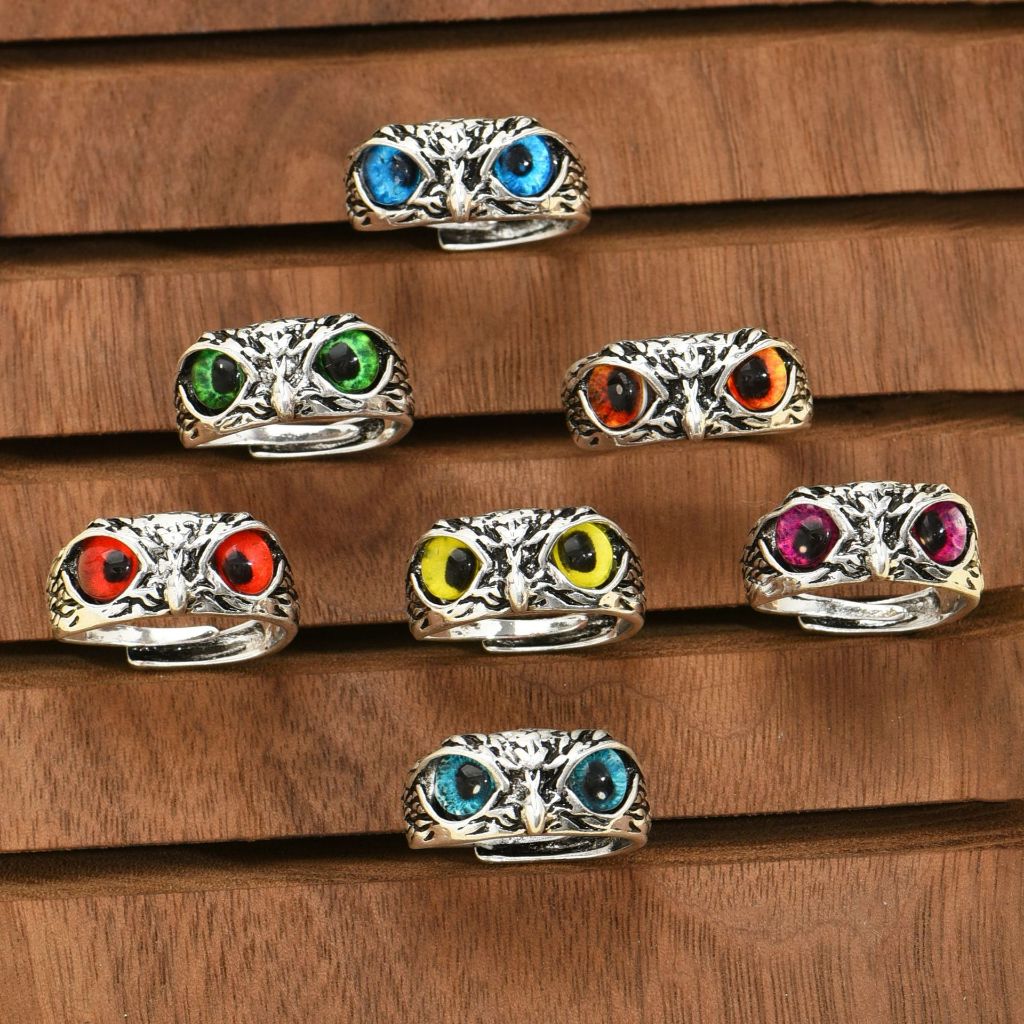Cincin Burung Hantu / Cincin Owl Mata Warna
