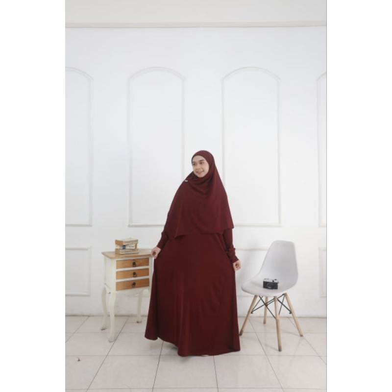 Aysyaraa Set Syari Anti UV | Gamis Polos | Gamis Premium | Gamis simpel | Set Gamis Syar'i | Gamis s