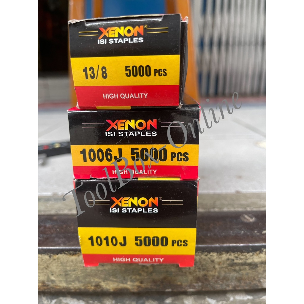

Isi Staples Tembak XENON per kotak isi 5000 pcs ukuran 13/8 1006J 1010J