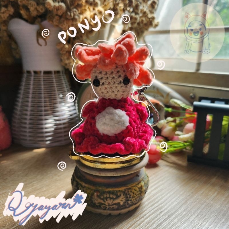 Amigurumi Ponyo/Ghibli Keychain Series/Ponyo Keychain/Gantungan Kunci Ponyo
