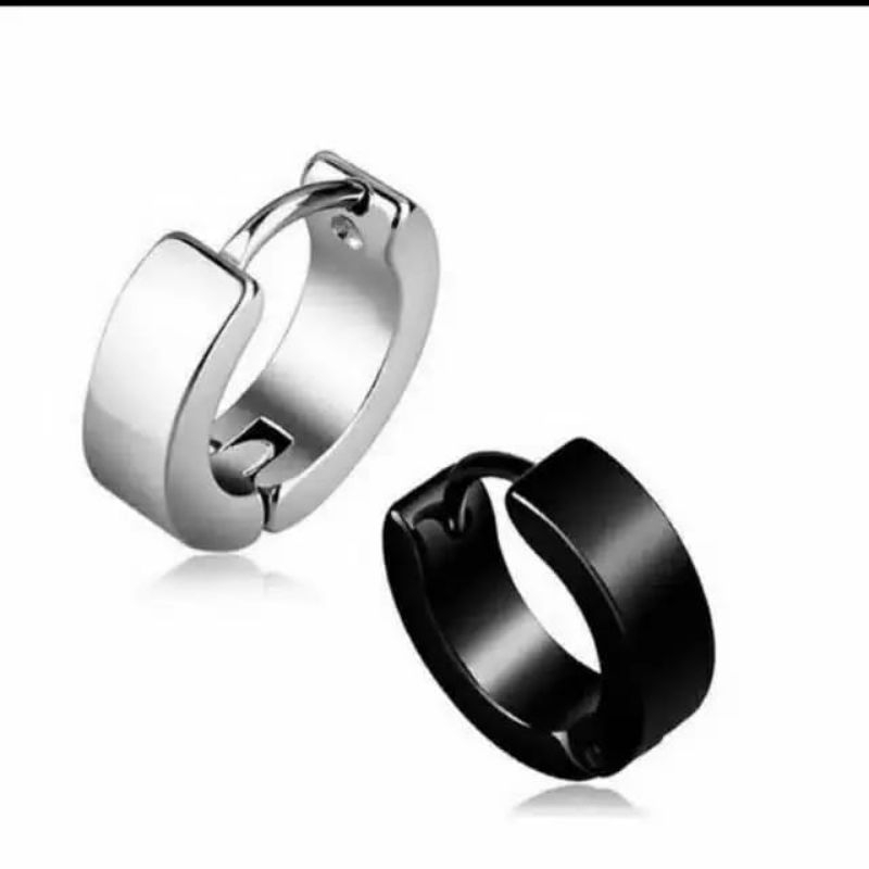 anting pria wanita anting tindik bulat titanium