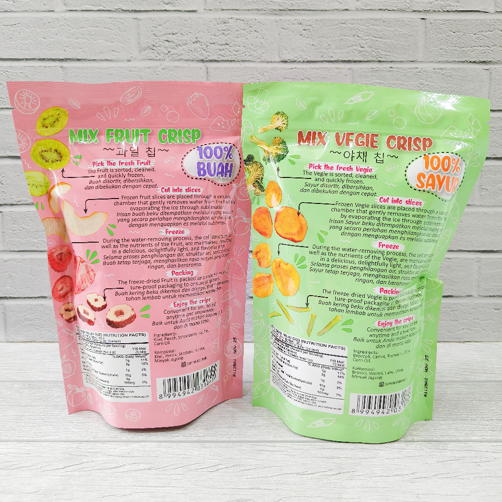 

RB Pamma Mix Veggie Mix Fruit Crisp Whole Strawberry Buah Sayuran Kering Vegetarian Vegan