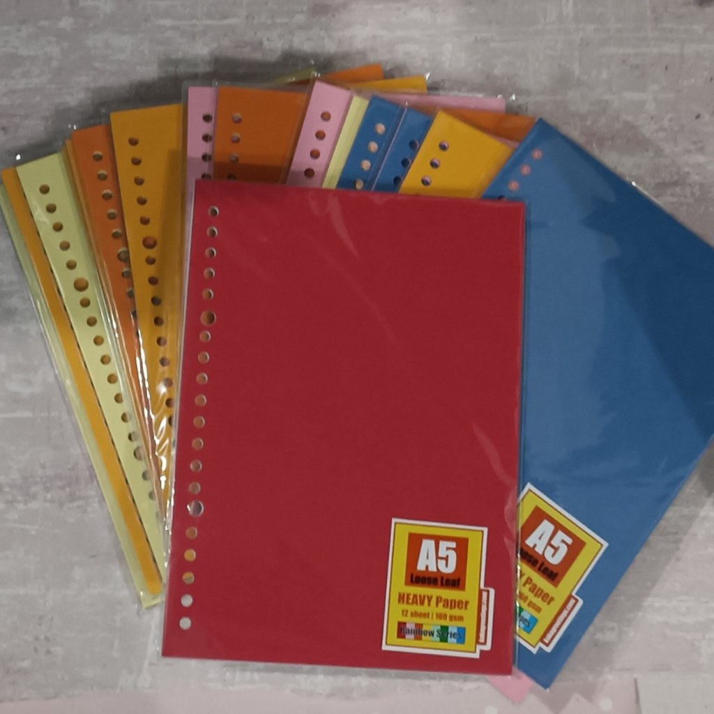 

KAKA GREETINGS Rainbow Loose Leaf/Isi Binder Karton Warna Warni bisa untuk scrapbook, divider, cover