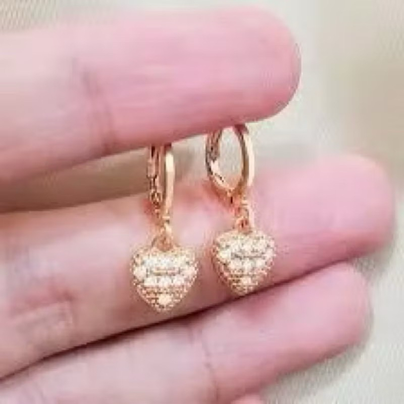 Anting Jepit Titanium Anting Love Silver Anti karat dan luntur