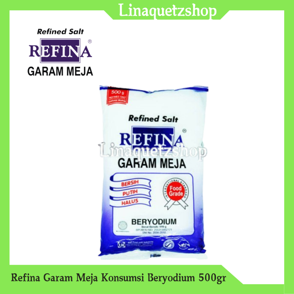 

REFINA Garam Meja Bersih Putih Beryodium 500gr