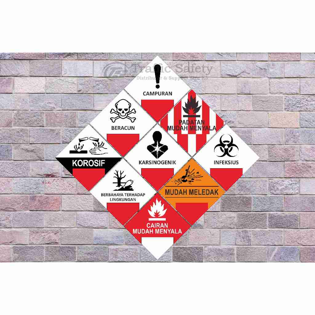 Rambu symbol Limbah Hazmat B3 Medis  20x20 cm