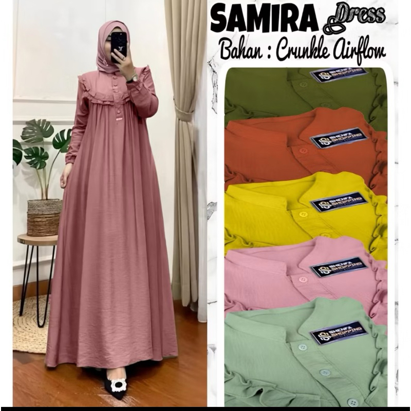gamis polos  Bahan: Crinkle Airflow ld 115