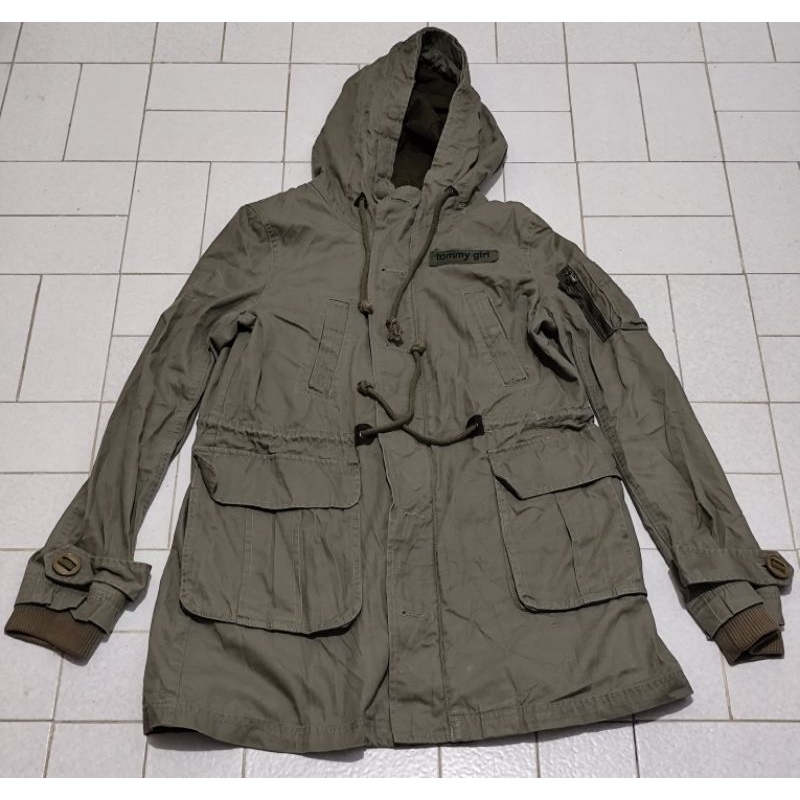 Jaket Parka Coat Tommy Girl Hijau Army