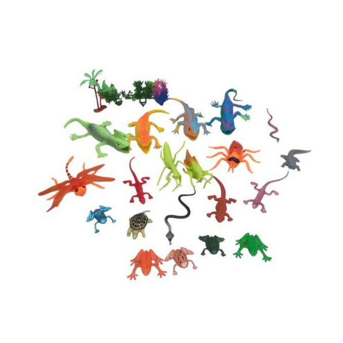 Mainan Anak Binatang Hewan Karet Jungle Animal Insect Worl Mainan Binatang Karet Serangga Hutan