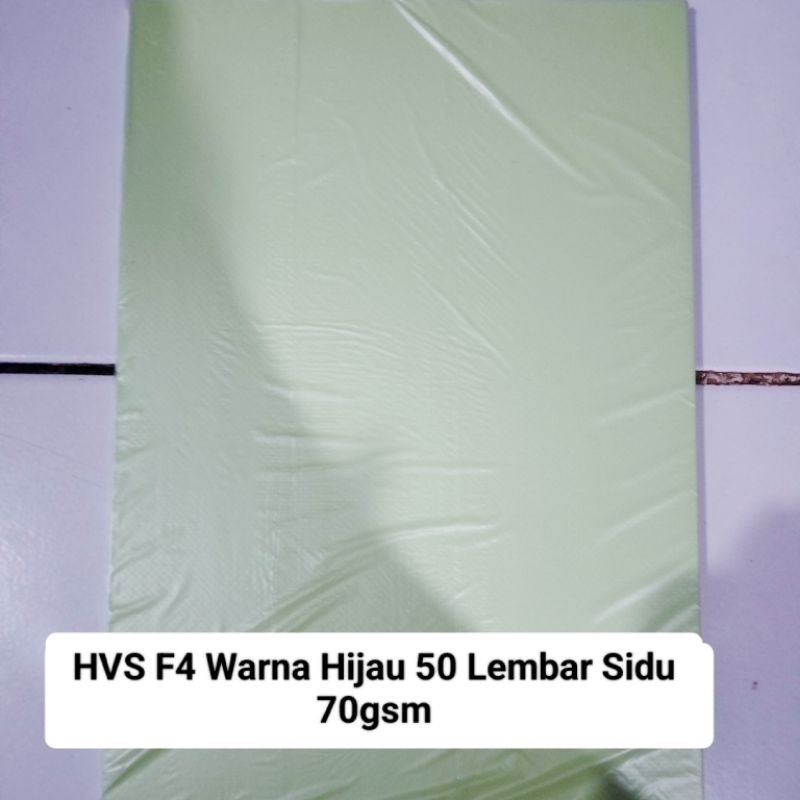 

Kertas HVS F4 Warna Hijau isi 50 Lembar Sidu 70gr / Paper Fotocopy