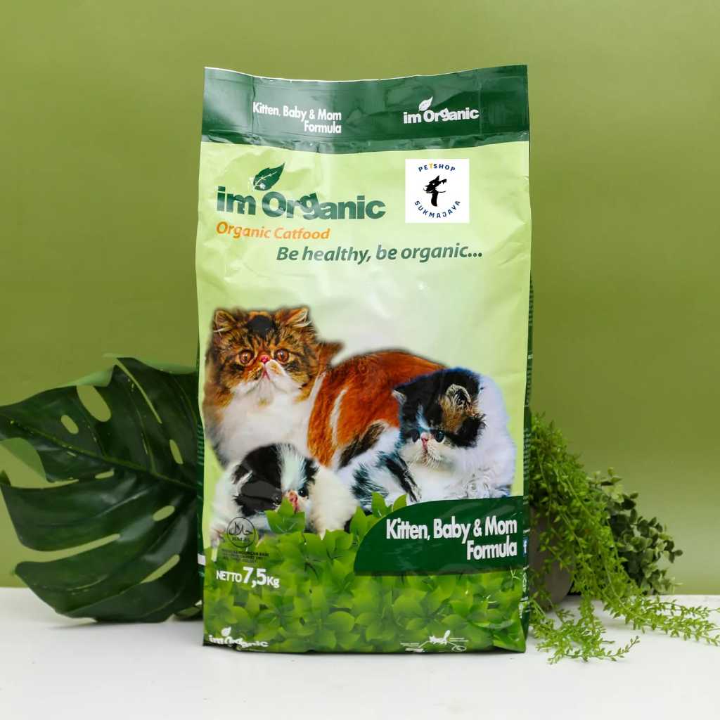 IM organic kitten baby &mom 7,5kg makanan kucing kitten baby &mom IM organik catfood gojek dan grab