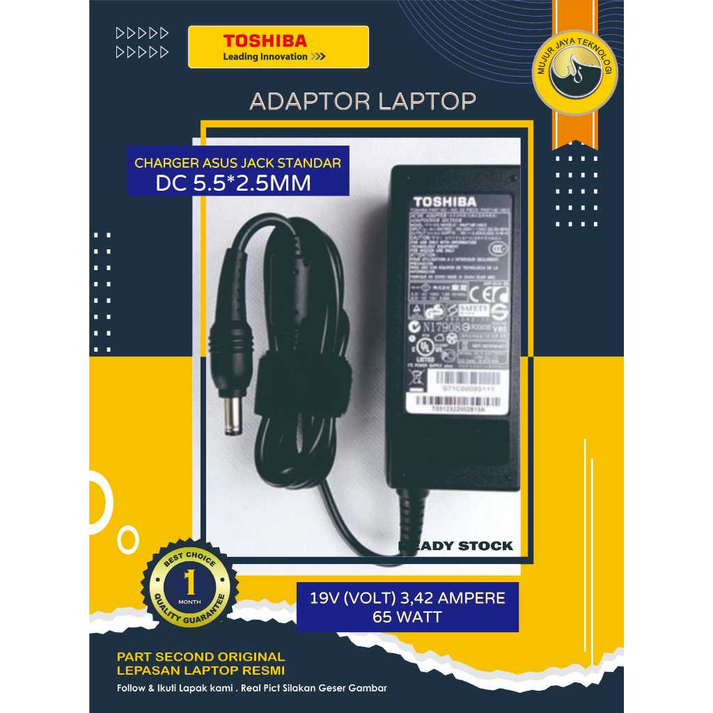 Adaptor Charger Cas Toshiba Laptop Satellite L510 L740 L745 L735 L730 L640 L645 L635 Second Original