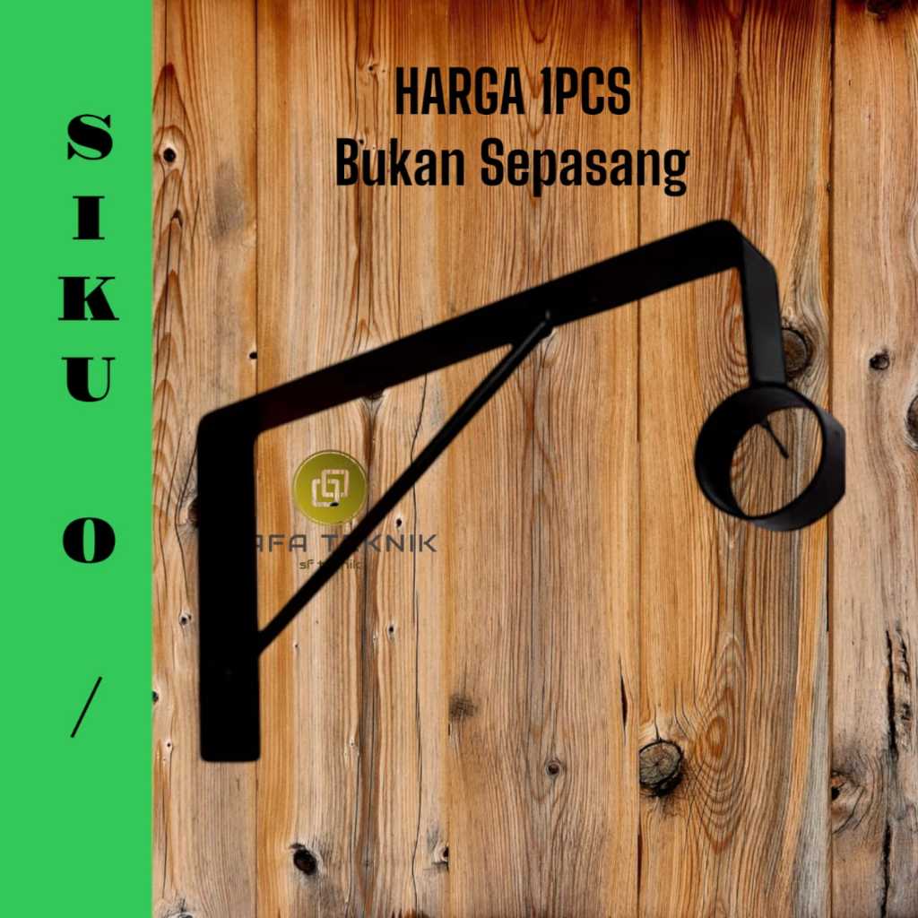 Gantungan Baju Dinding Tempel, Hanger Pakaian Rak Besi Siku Ambalan Lubang Pipa, diagonal besi beton