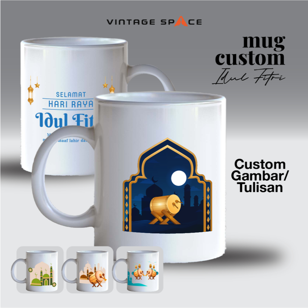 mug custom idul fitri / gelas custom /mug custom
